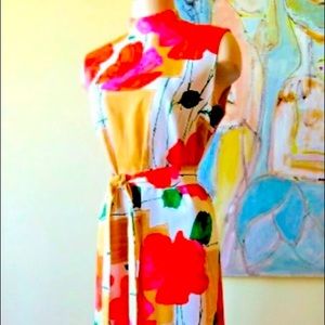 Vintage 1960s Caftan Sleeveless Maxi Dress.